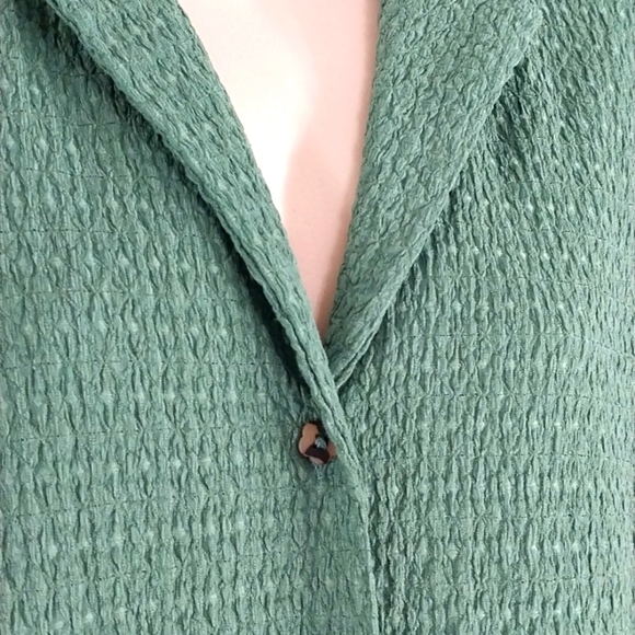 Madewell Top Green Textured Button Down Sz XS - Picture 3 of 5